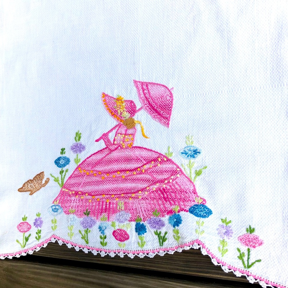 Hand stitched decorative towel